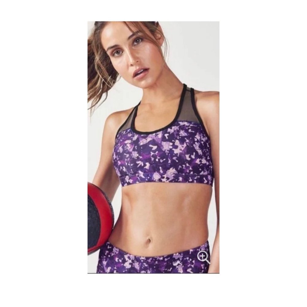 Fabletics Reflective Glow Getter Sports Bra purple *no size tag - Picture 1 of 16